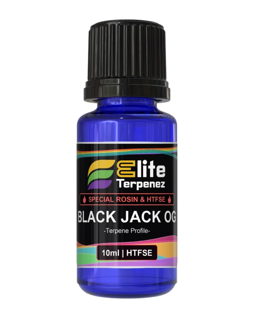 Elite Terpenez Black Jack OG 10ml Special Rosin and HTFSE terpene bottle