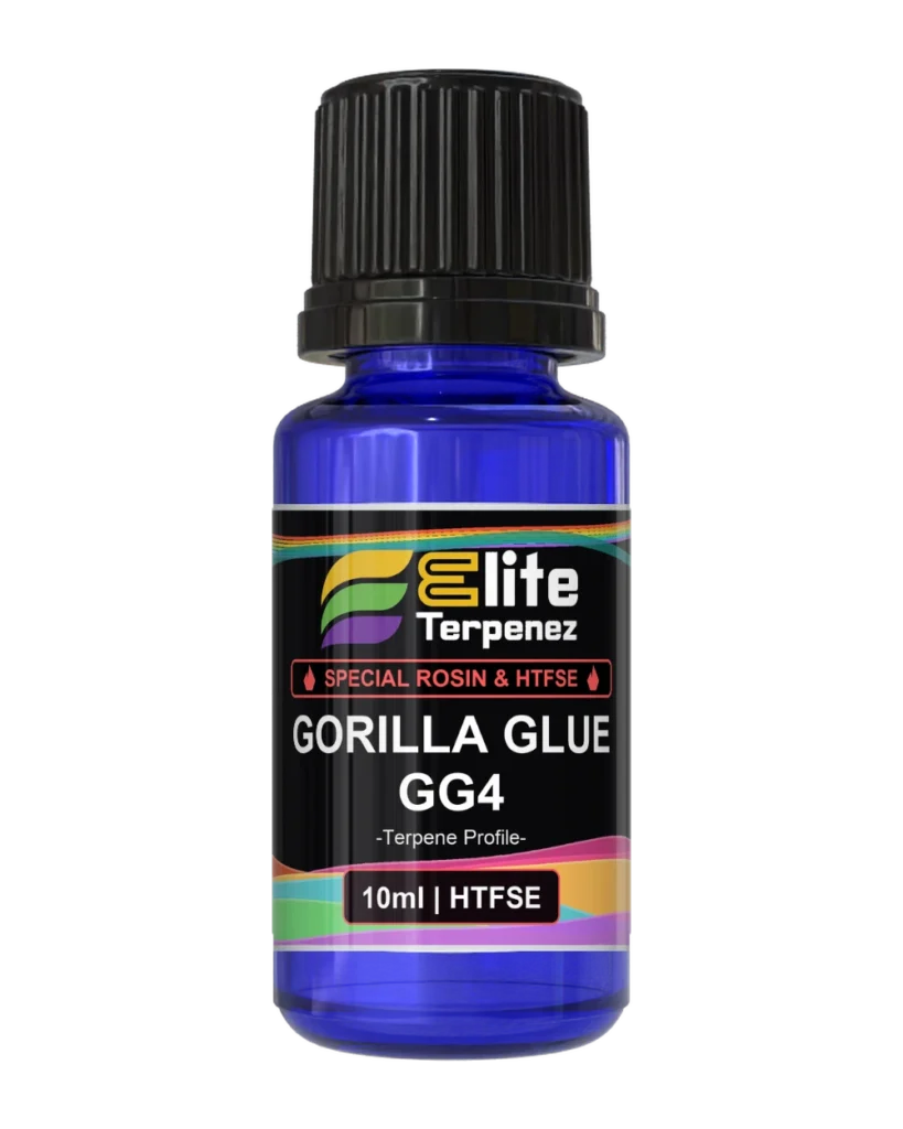 Elite Terpenez Gorilla Glue GG4 10ml Special Rosin and HTFSE terpene bottle
