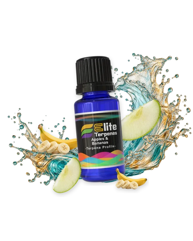 Apples & Bananas Flavour Infused blue bottle with flavour artwork