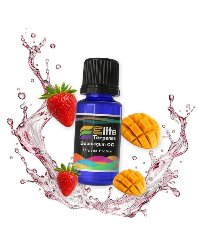 Bubblegum OG Natural Terpenes blue bottle with flavour artwork