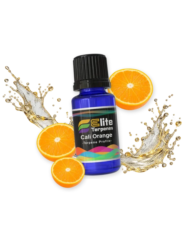 Cali Orange Infused Terpenes blue bottle with flavour artwork