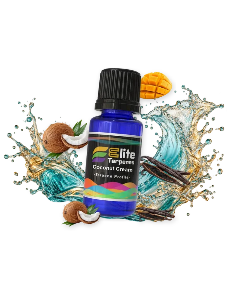 Coconut Cream Flavour Infused blue bottle with flavour artwork