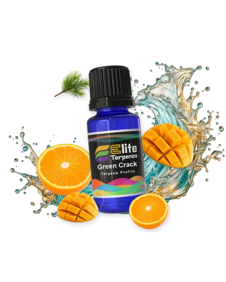 Green Crack Classic Strains blue bottle with flavour artwork