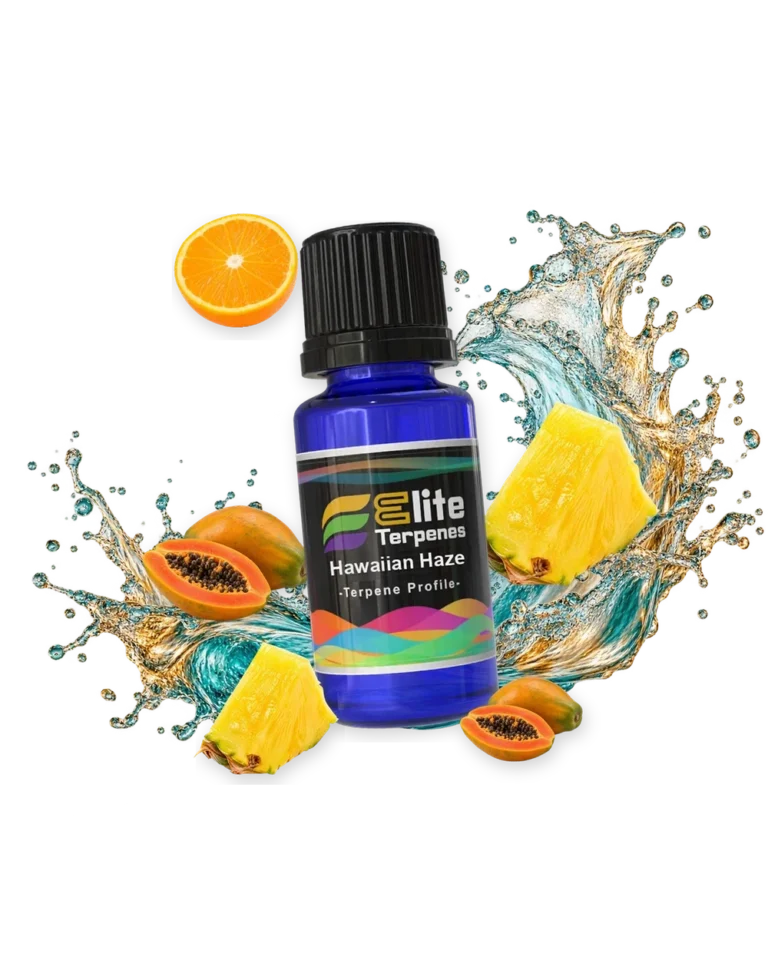Hawaiian Haze All Natural Infused blue bottle with flavour artwork