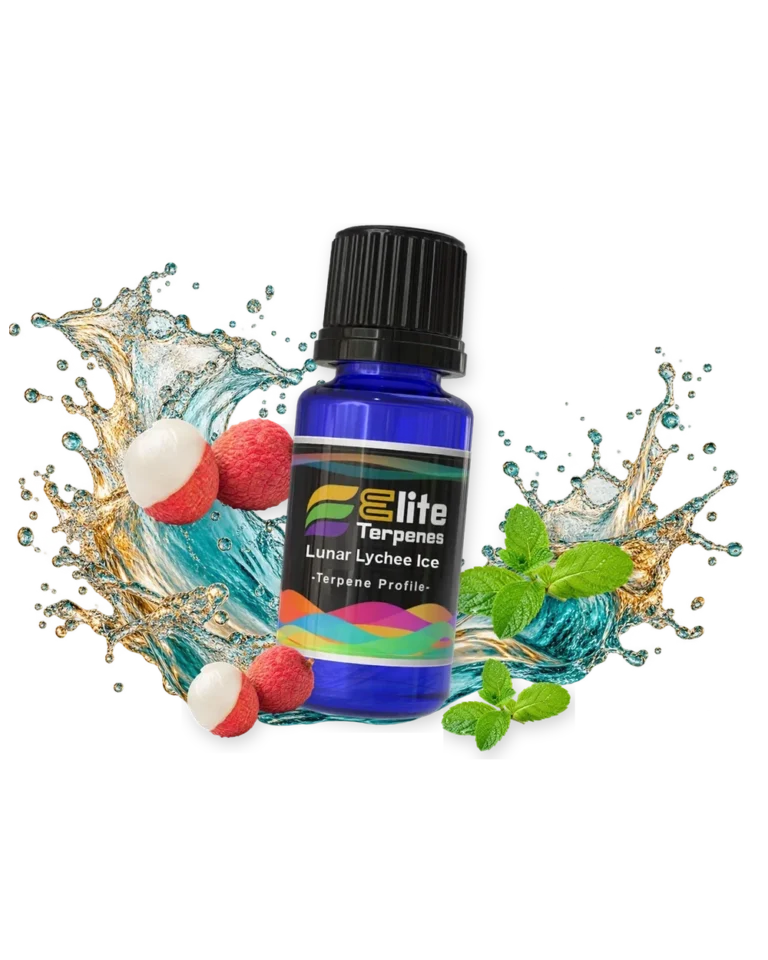 Lunar Lychee Ice Flavour Infused blue bottle with flavour artwork