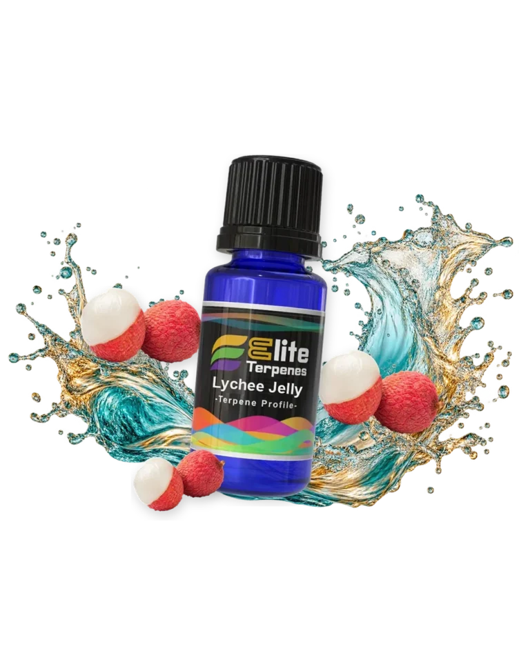 Lychee Jelly Flavour Infused blue bottle with flavour artwork
