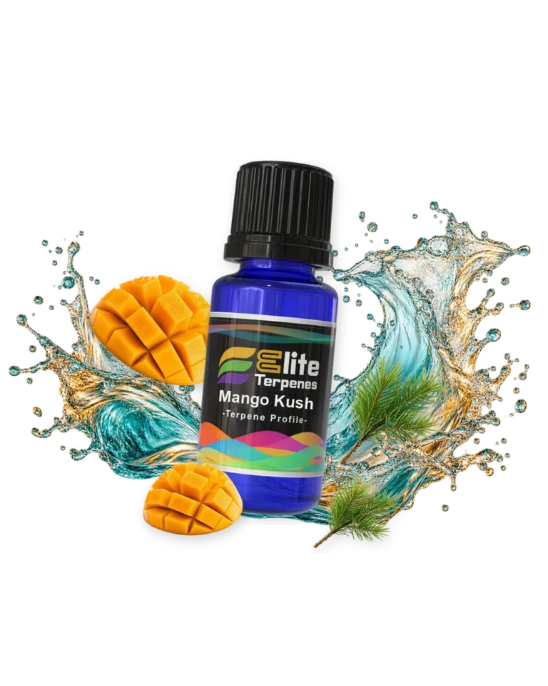 Mango Kush Classic Flavour Infused blue bottle with flavour artwork