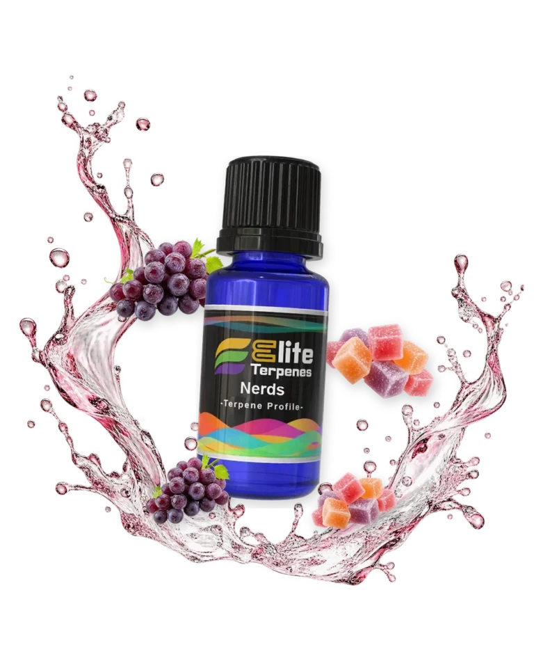 Nerds Infused Terpenes blue bottle with flavour artwork