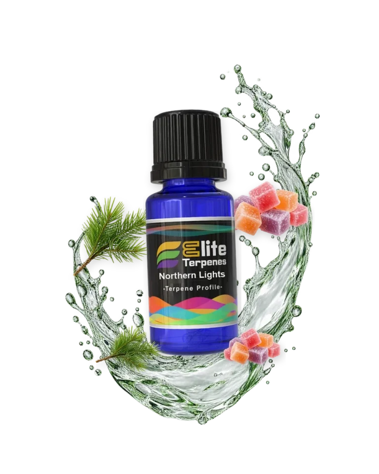 Northern Lights Natural Terpenes blue bottle with flavour artwork