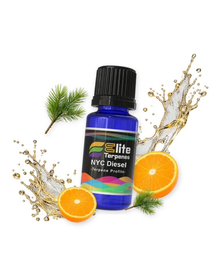 NYC Diesel Infused Terpenes blue bottle with flavour artwork