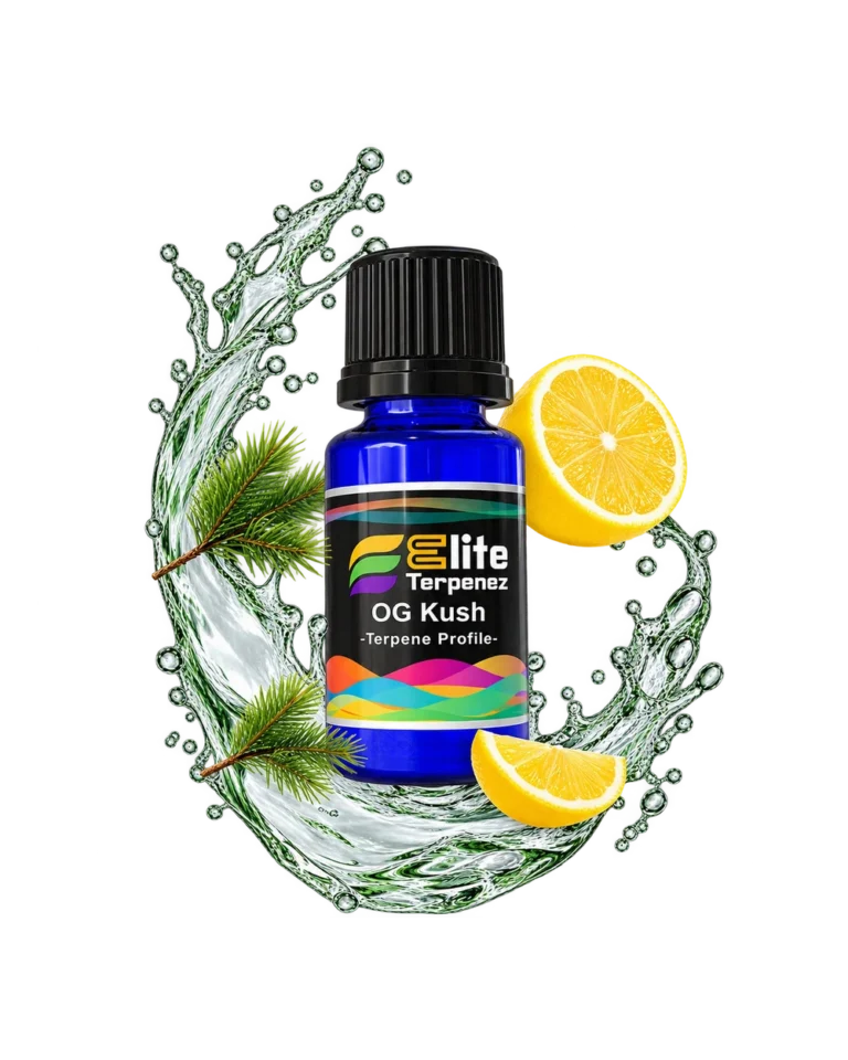 OG Kush Classic Strains blue bottle with flavour artwork