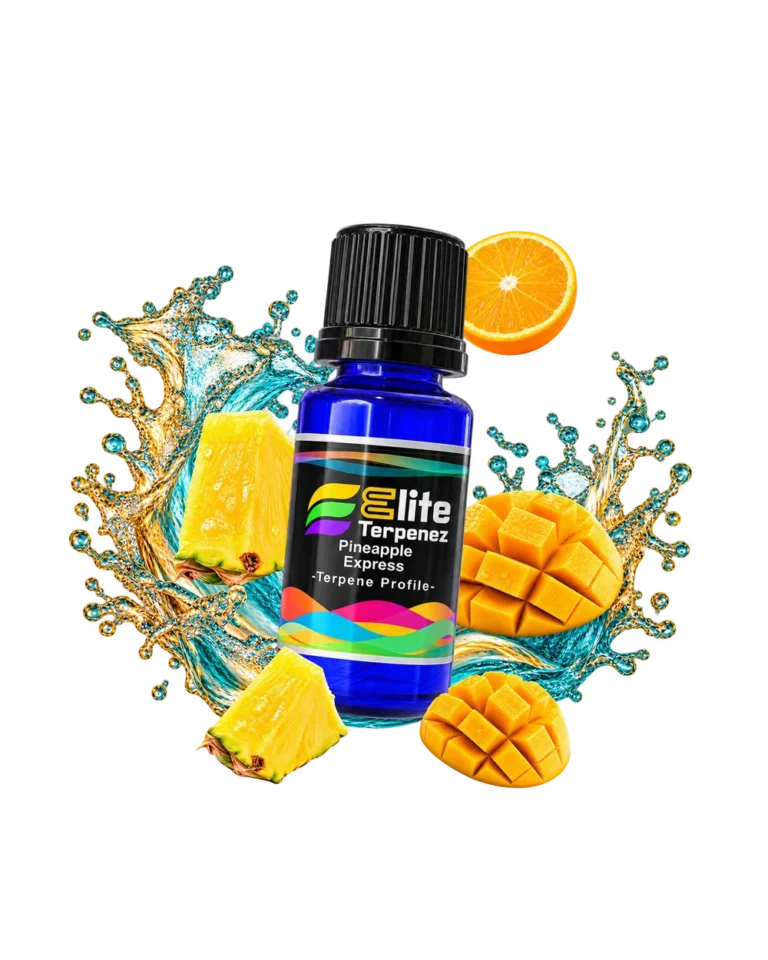 Pineapple Express Classic Strains blue bottle with flavour artwork