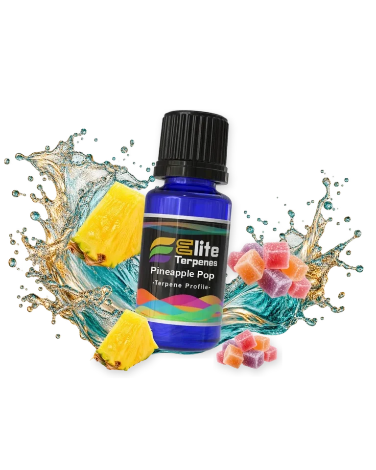 Pineapple Pop Flavour Infused blue bottle with flavour artwork
