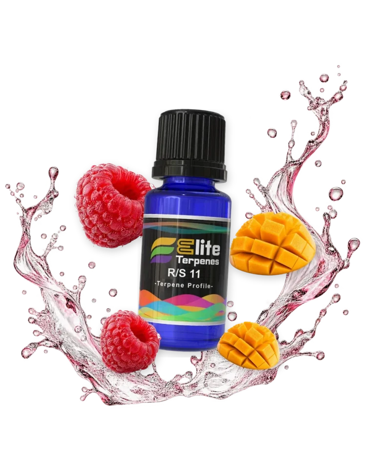R/S 11 Natural Terpenes blue bottle with flavour artwork