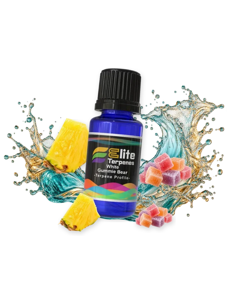 White Gummie Bear Flavour Infused blue bottle with flavour artwork